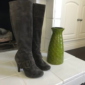Charcoal grey Steve Madden suede knee high boots
